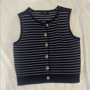 The Workshop Navy and White Stripe Knit Tank
